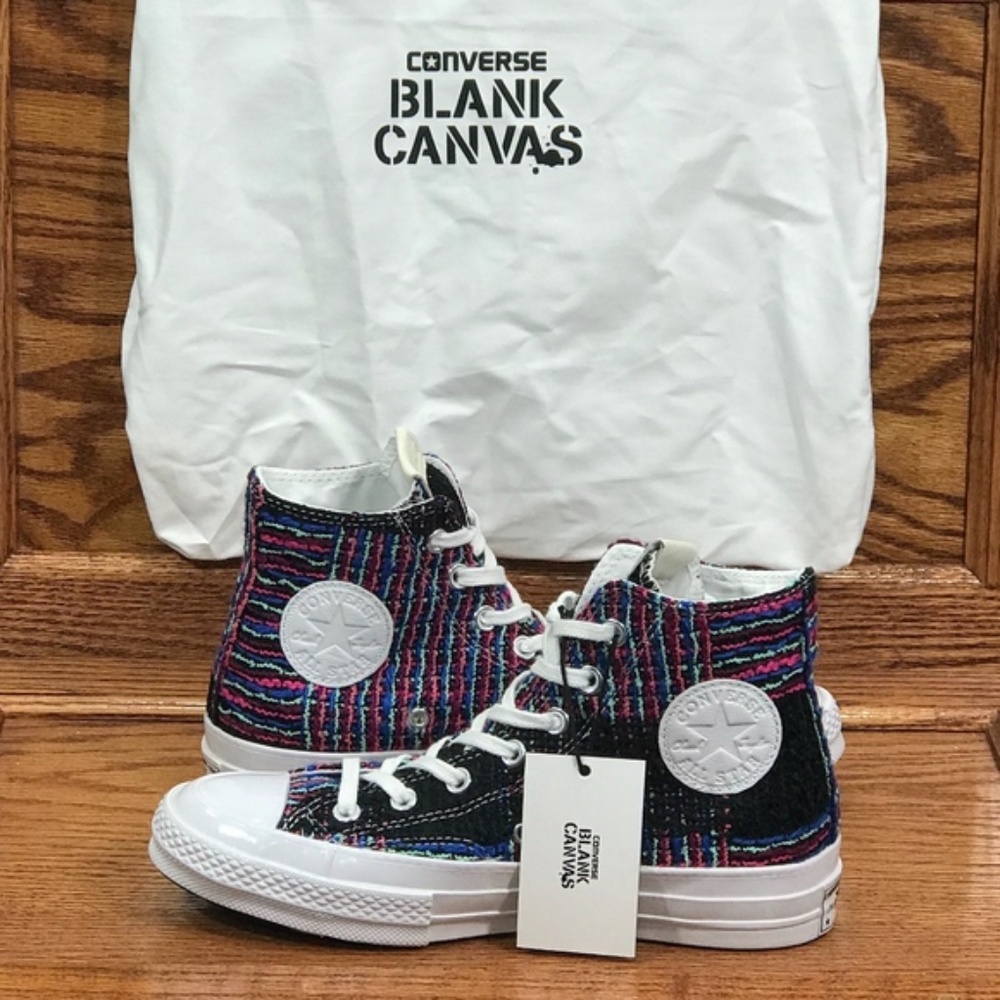 Converse Chuck 70 Hi Blank Canvas NY Grid Multi Color Sneakers Size Women 9